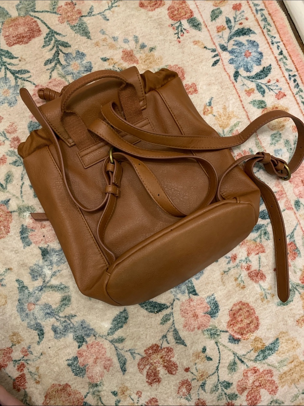 Universal Thread Tan Faux-Leather Drawstring Backpack - Picture 5 of 6